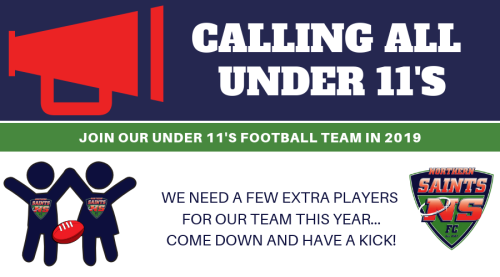 Under 11 players needed!