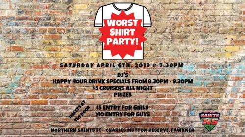 Worst Shirt Party - this Saturday!