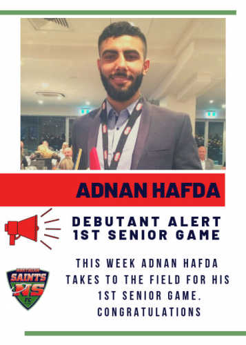 Congratulations Adnan Hadfa - first senior game!