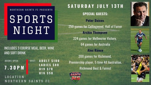 2019 Sports Night - this Saturday!