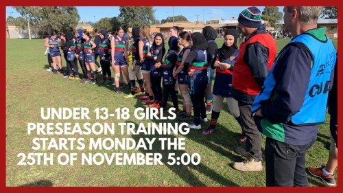 Under 13-18 Girls Pre-Season Training