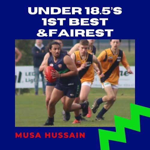 Musa Hussain - 2021 Under 18's Best and Fairest winner!