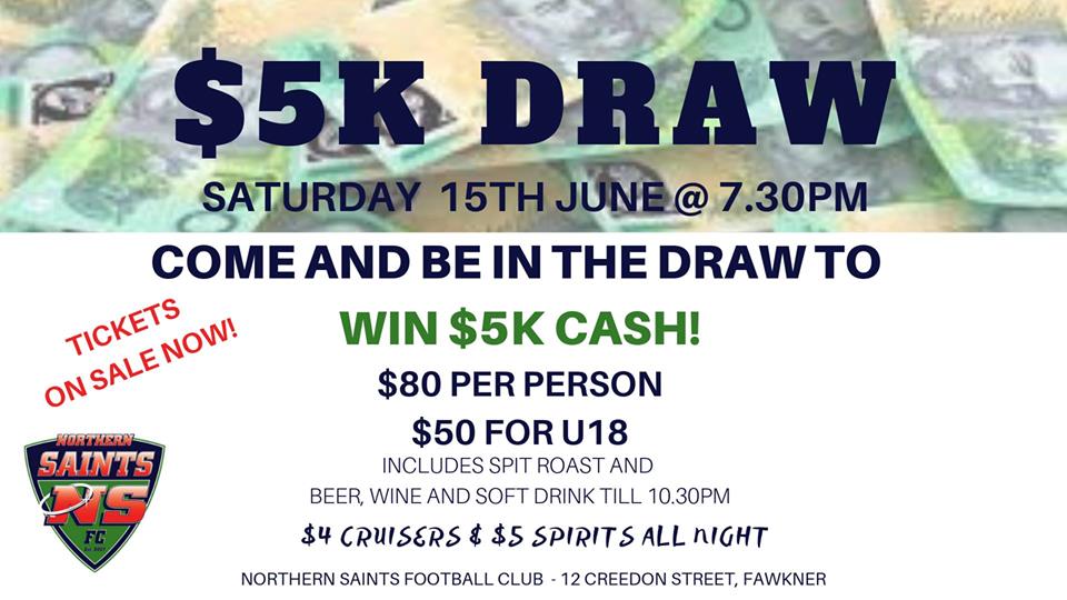 $5000 draw - this Saturday!