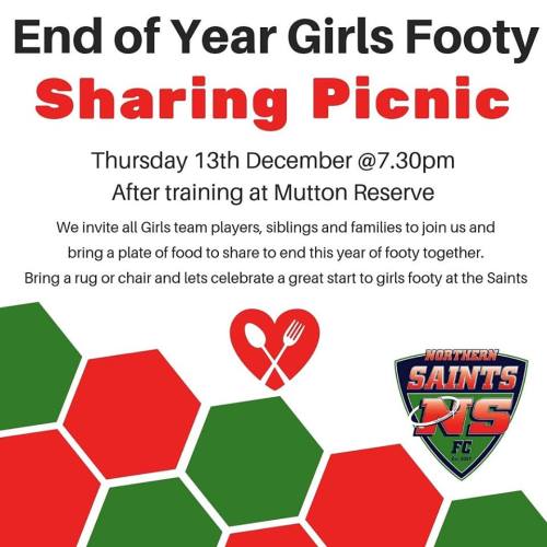 End of Year Girls Footy Picnic!