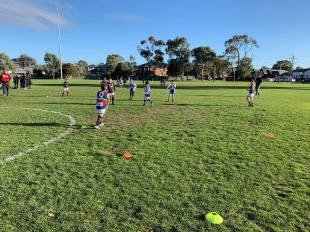 The under 9's against Coburg Districts